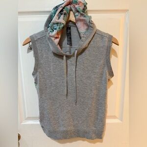 RBX Gray Sleeveless Hoodie with Multicolor Hood